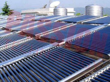 304 الفولاذ المقاوم للصدأ خزان المياه فراغ أنبوب جامع الشمسية مركزية نظام تسخين المياه بالطاقة الشمسية