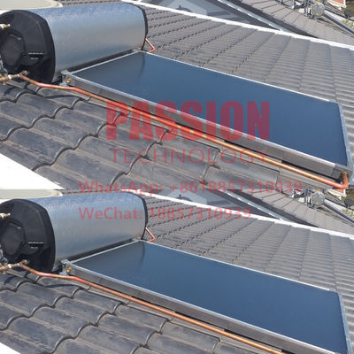 لوحة مسطحة مضغوطة على السطح سخان مياه بالطاقة الشمسية فيلم أزرق لوحة مسطحة مجمعة للطاقة الشمسية